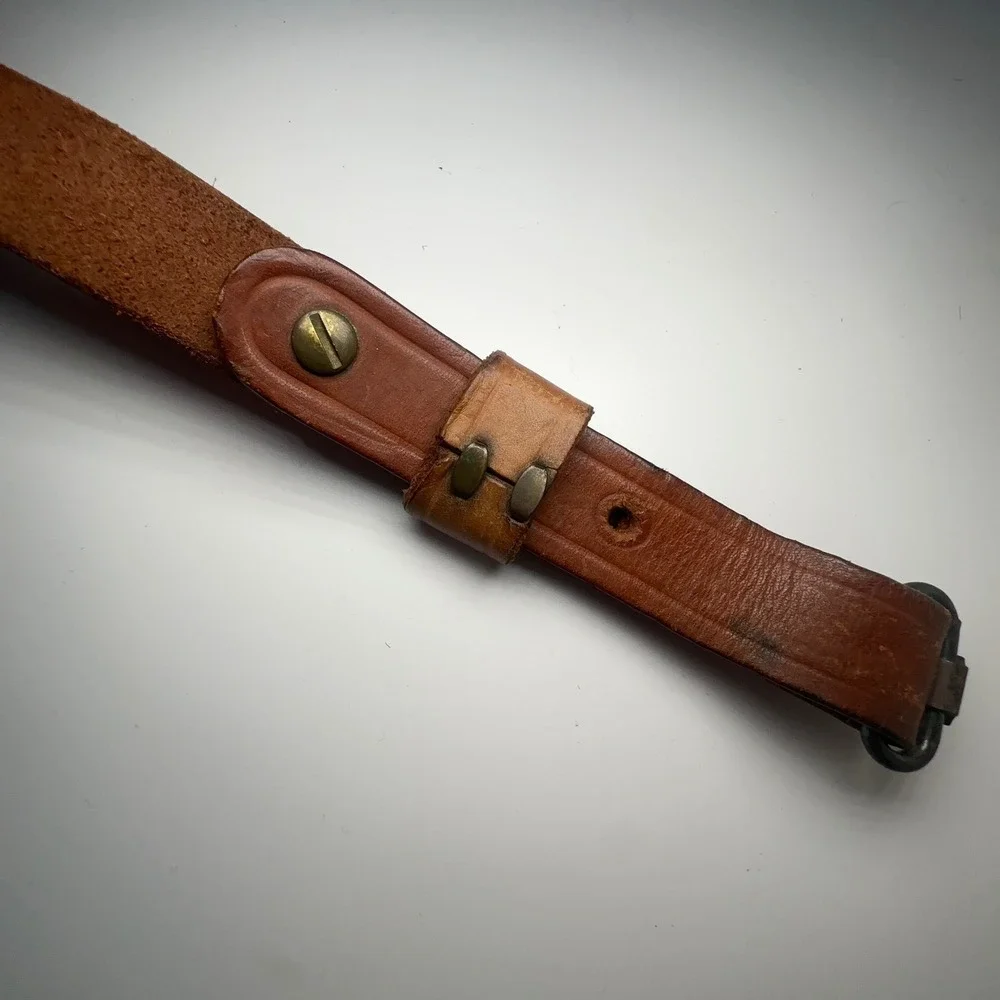 VTG Smith &‎ Wesson Rifle Sling Leather Brown Metal Swivle Brass Chicago Screws